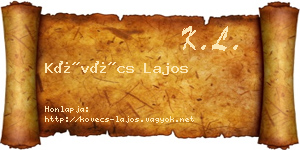 Kövécs Lajos névjegykártya