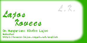lajos kovecs business card