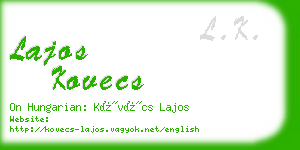 lajos kovecs business card